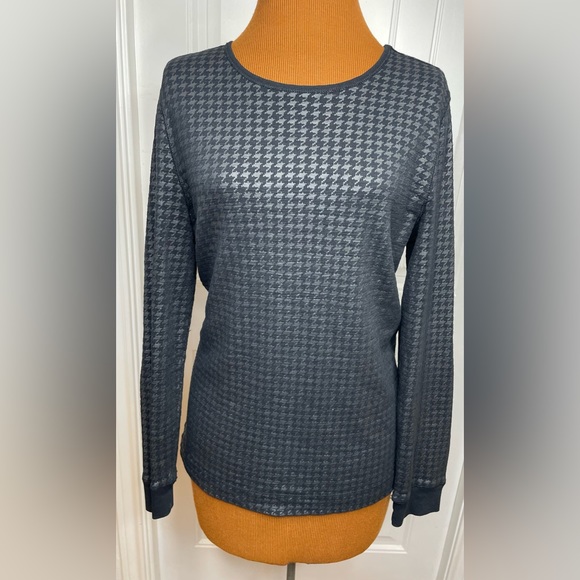Lauren Ralph Lauren Tops - Lauren Ralph Lauren Houndstooth Gray and Black Top Size Large